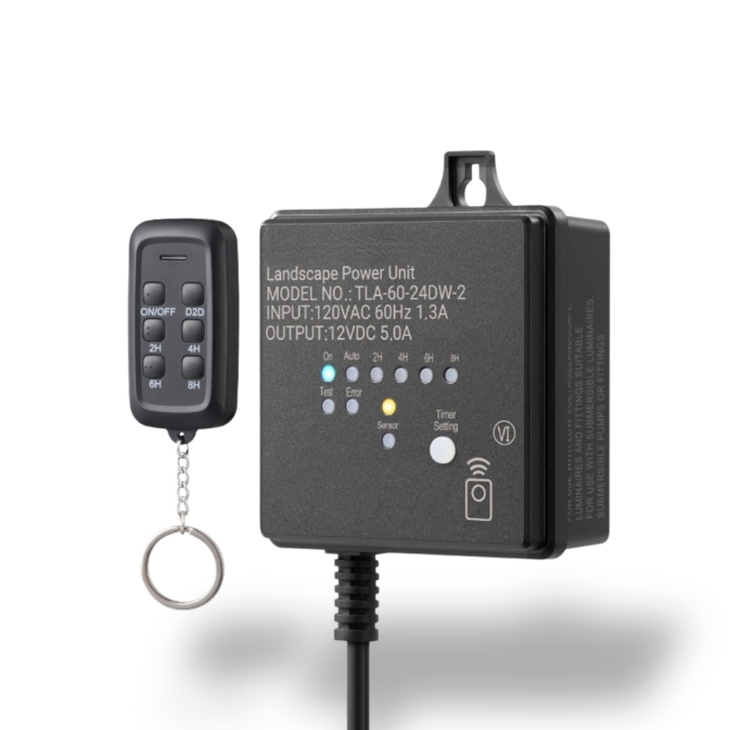 Outdoor Low Voltage Transformer With Timer And Photocell Light Sensor