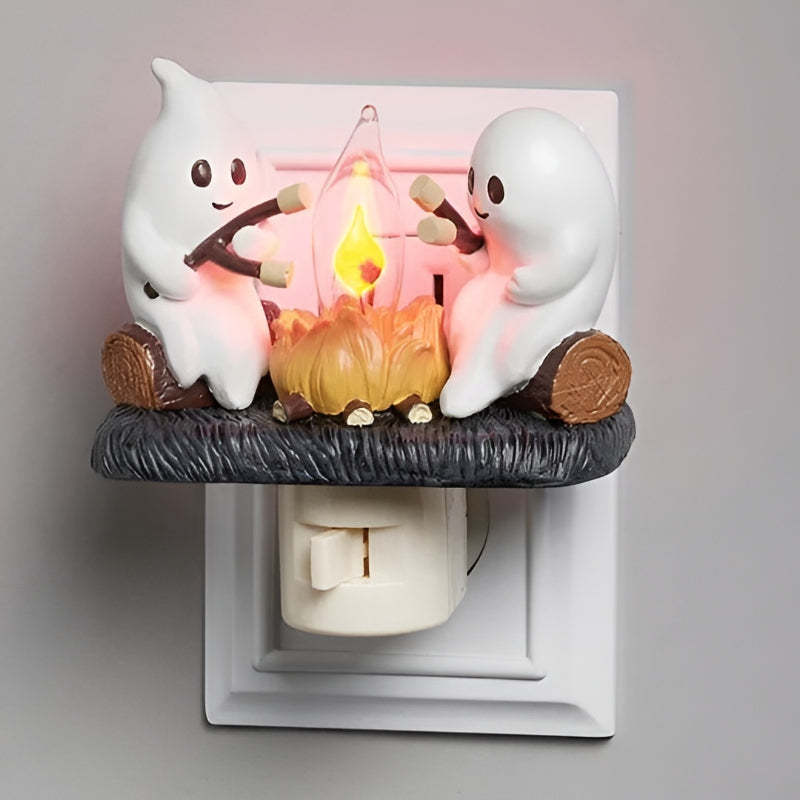 Phantom Campfire Nightlight With Flickering Flame-Sparklie Lights