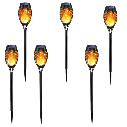 Solar Torch Lights with Flickering Flame for Halloween Decor