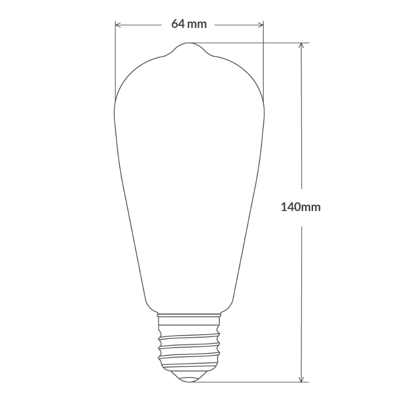 8W Edison Dimmable LED Light Bulb (E27) in Warm White-Sparklie Lights
