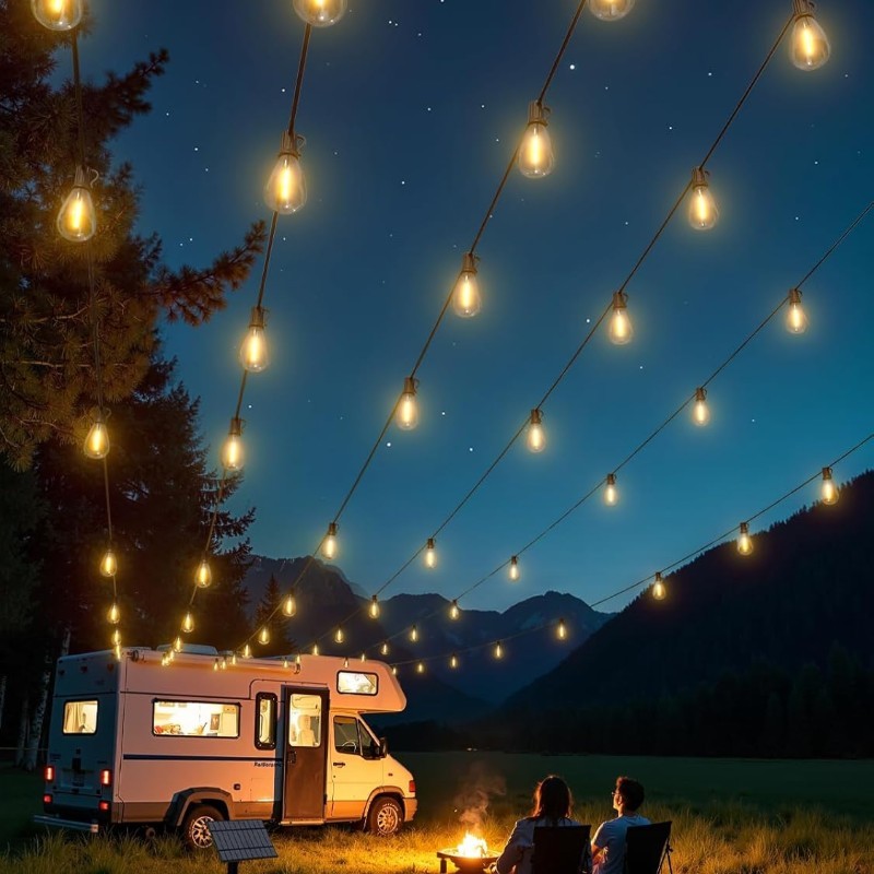 Solar String Lights Outdoor Waterproof With Remote And USB Charging