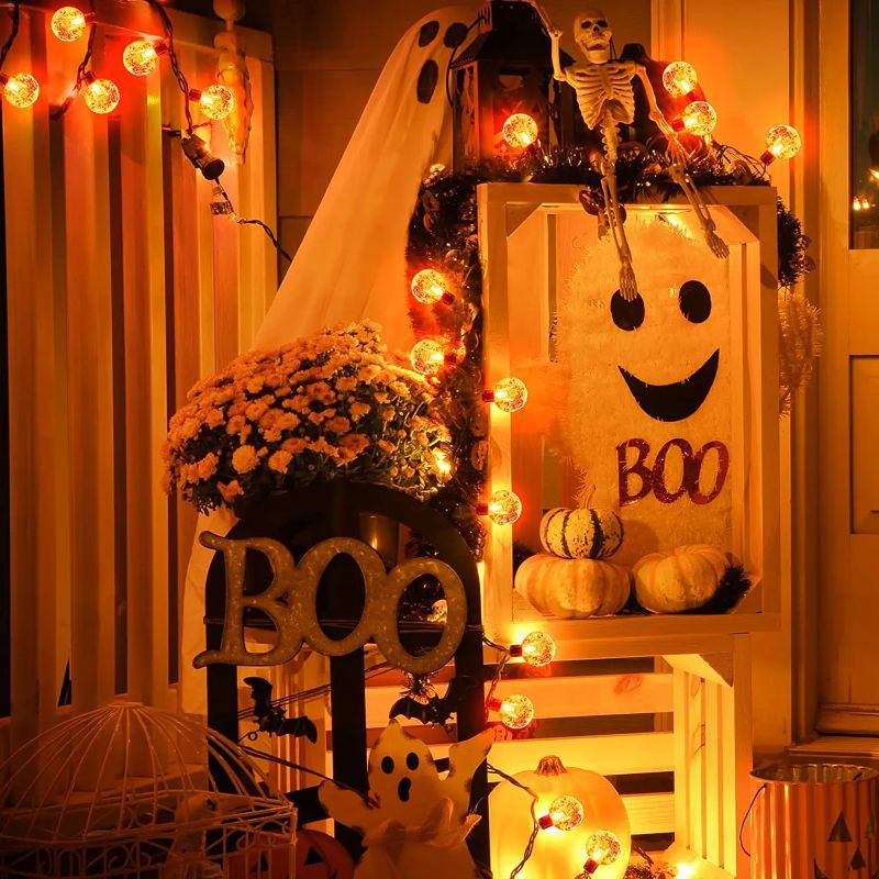 Solar String Lights Outdoor 60 Led 35.6 Feet Crystal Globe Lights with 8 Lighting Modes,-Sparklie Lights