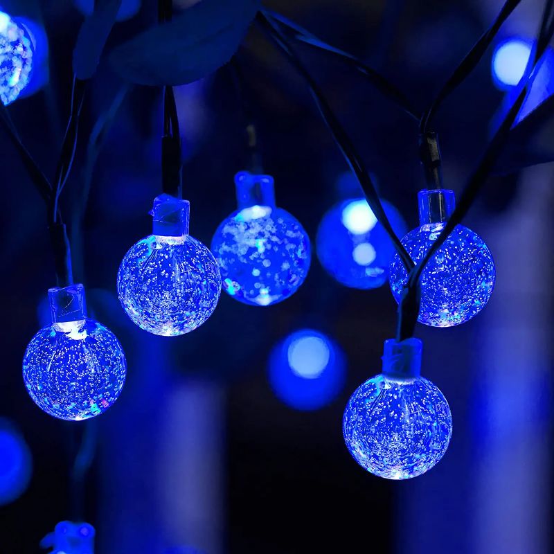 Solar String Lights Outdoor 60 Led 35.6 Feet Crystal Globe Lights with 8 Lighting Modes,-Sparklie Lights