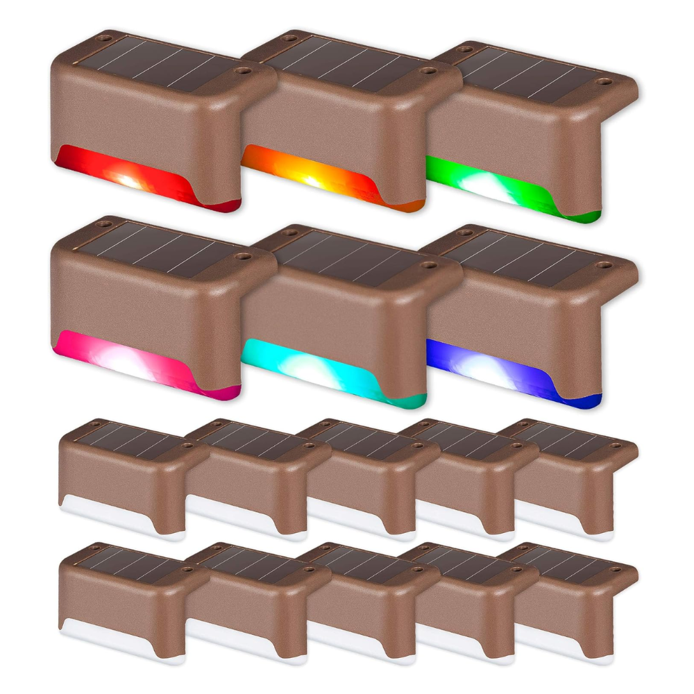 Multicolor Solar Deck Lights Outdoor Waterproof LED