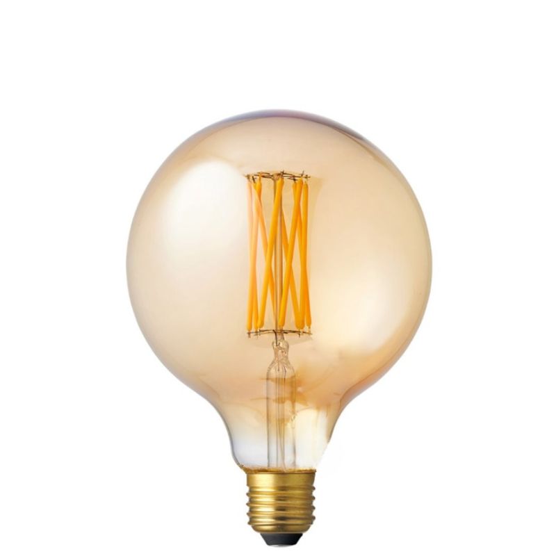 6W G125 Amber Dimmable LED Light Globe (E27) In Ultra Warm White-Sparklie Lights