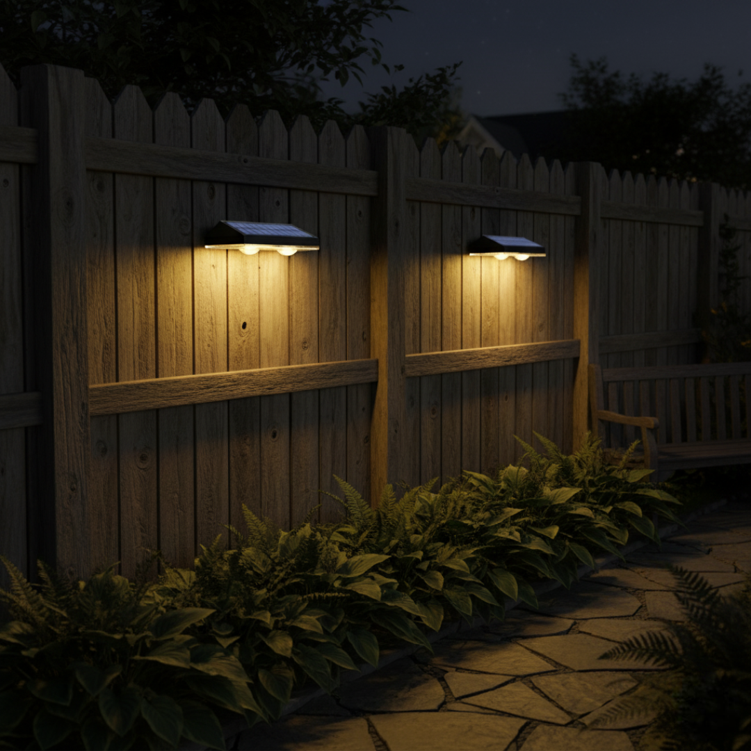 Solar Fence Lights Outdoor 8 Pack Waterproof LED 3 Mode
