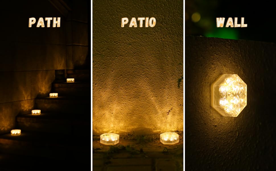 hexagon lights led solar garden light brick pavers for outside outdoor waterproof