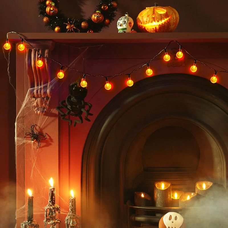 Solar String Lights Outdoor 60 Led 35.6 Feet Crystal Globe Lights with 8 Lighting Modes,-Sparklie Lights