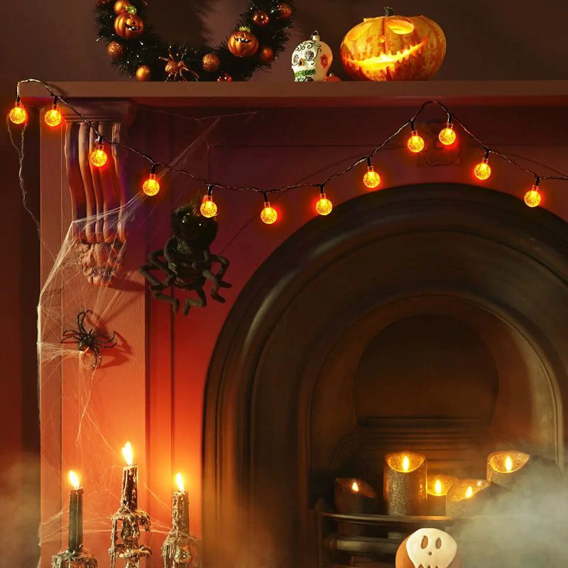 Solar String Lights Outdoor 60 Led 35.6 Feet Crystal Globe Lights with 8 Lighting Modes,-Sparklie Lights