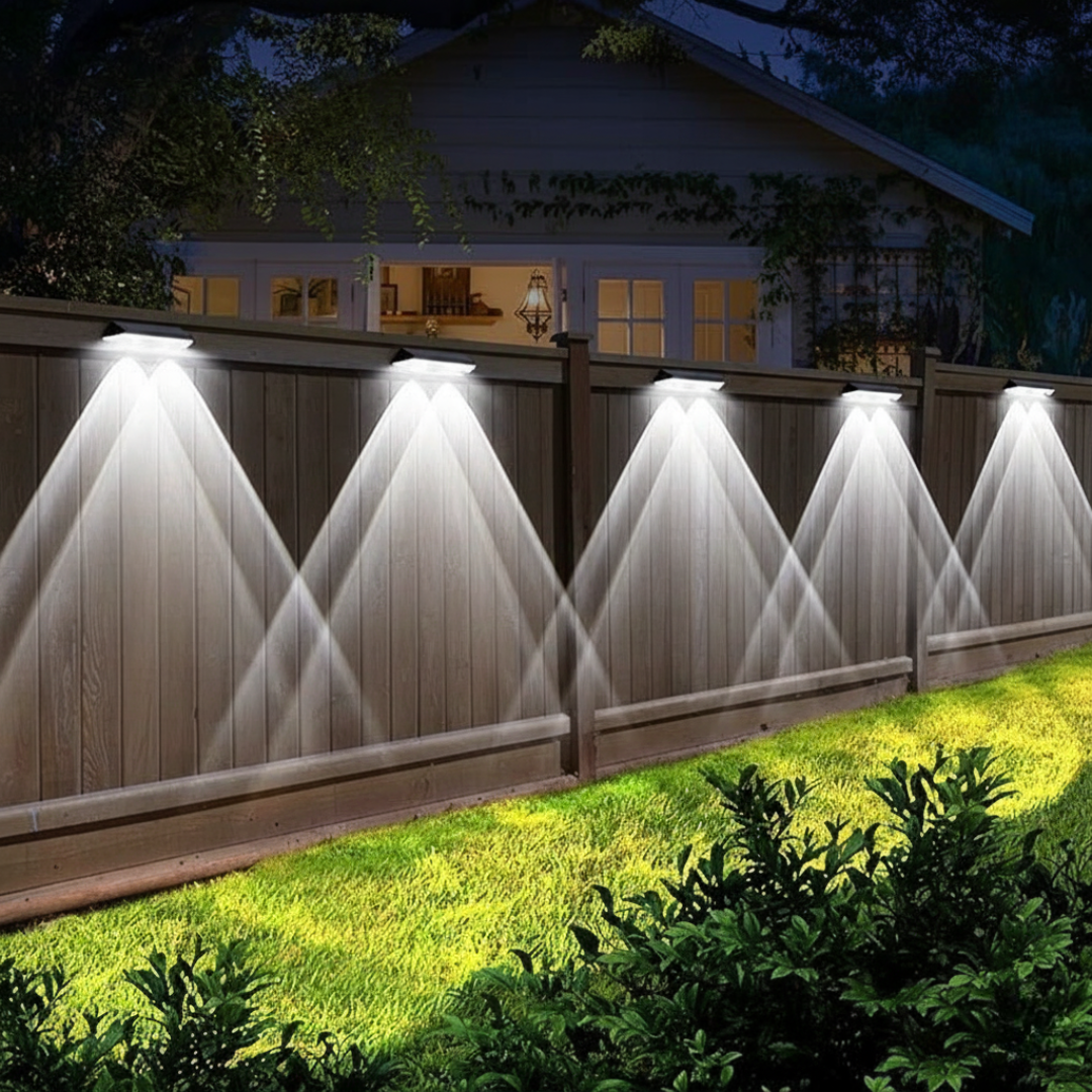 Solar Fence Lights Outdoor 8 Pack Waterproof LED 3 Mode