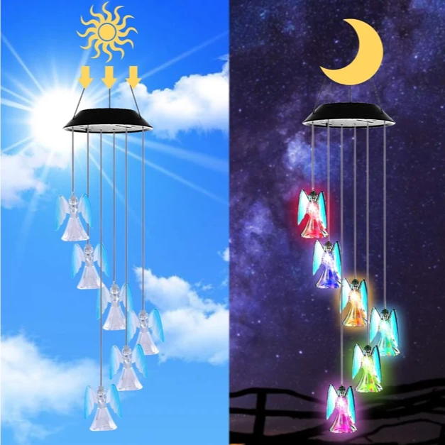 Solar Wind Chime With Color Changing LED Waterproof Outdoor Decorative Lights-Sparklie Lights