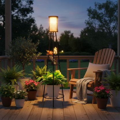 Outdoor Solar Floor Lamps with USB Charging