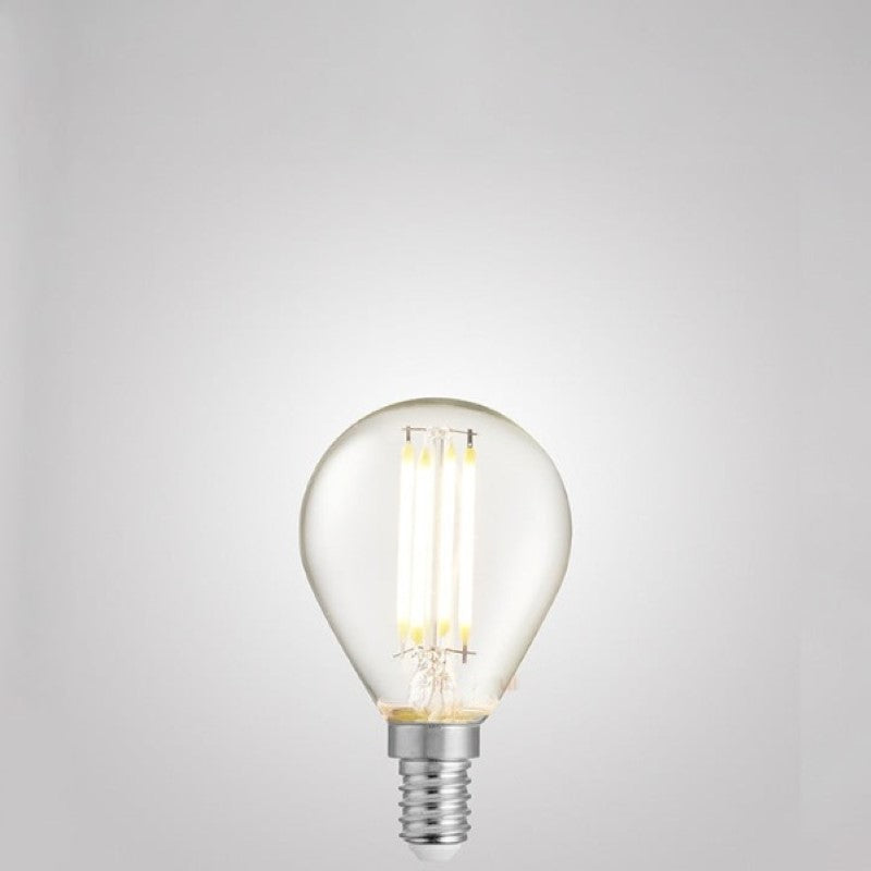 4W Fancy Round Dimmable LED Bulb (E14) Clear in Warm White-Sparklie Lights