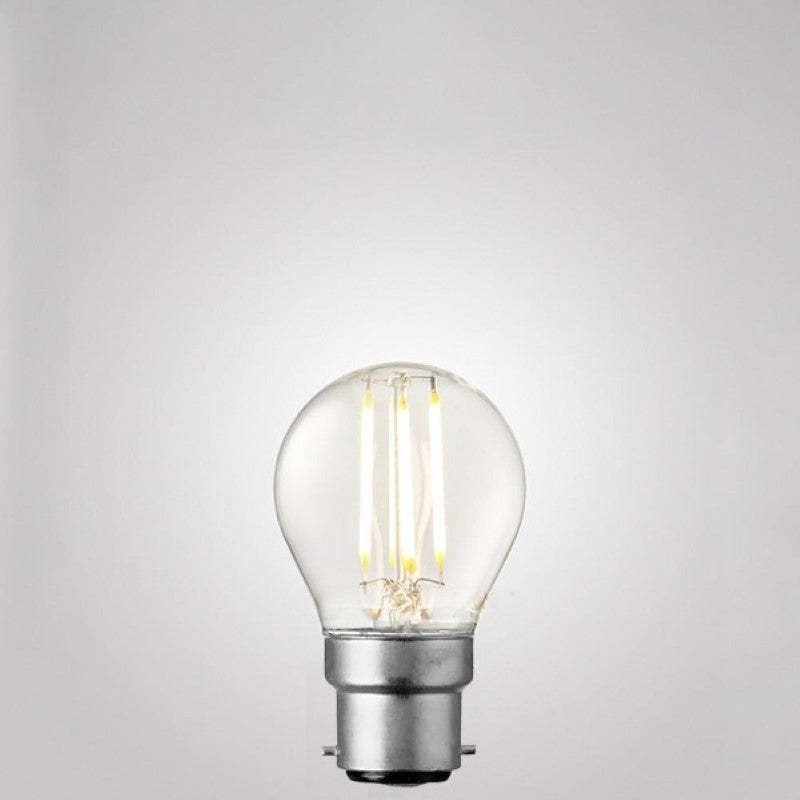 4W Fancy Round Dimmable LED Bulb (B22) Clear in Warm White-Sparklie Lights