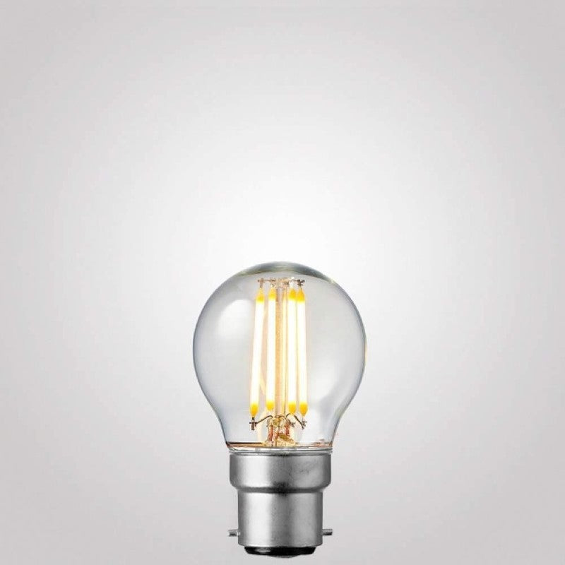 4W 12-24 Volt DC Fancy Round Dimmable LED Light Bulb (B22) in Warm White-Sparklie Lights