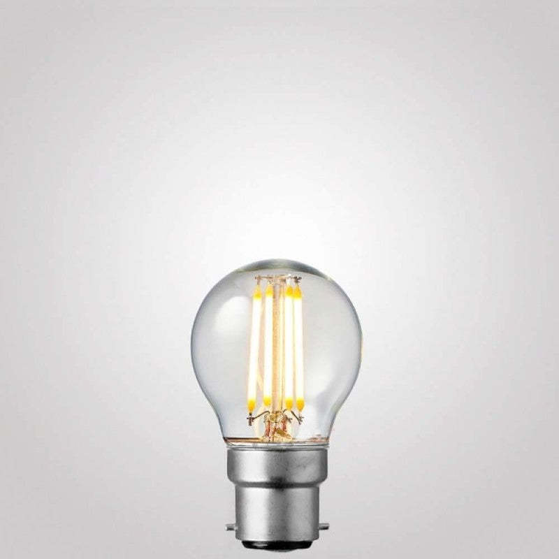 4W 12-24 Volt DC Fancy Round Dimmable LED Light Bulb (B22) in Warm White-Sparklie Lights