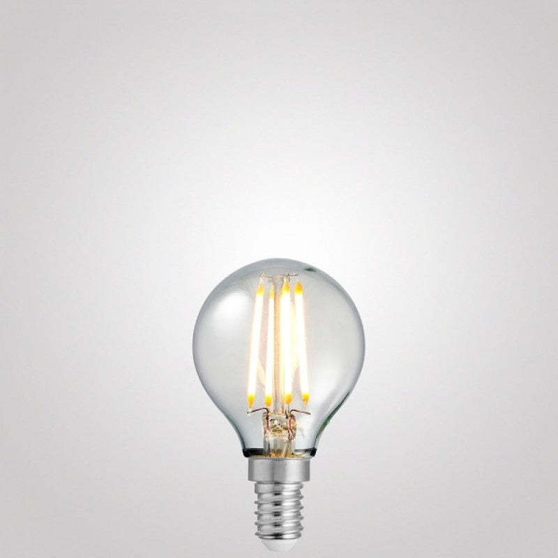 4W Fancy Round Dimmable LED Bulb (E14) Clear in Warm White-Sparklie Lights