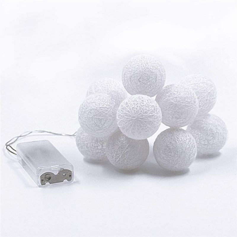 The Cotton Ball Battery LED String Lights-Sparklie Lights