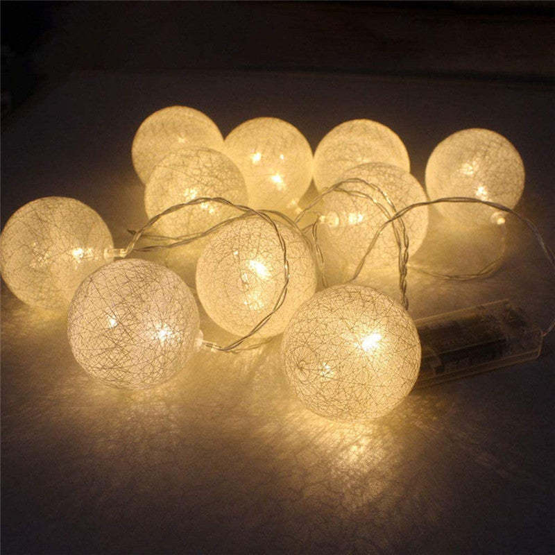 The Cotton Ball Battery LED String Lights-Sparklie Lights
