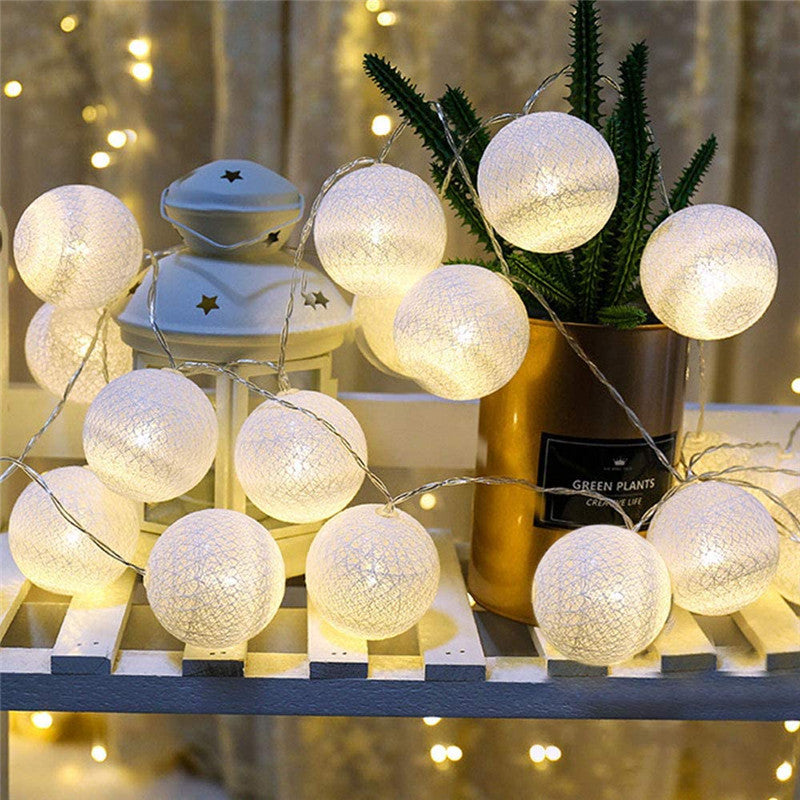 The Cotton Ball Battery LED String Lights-Sparklie Lights