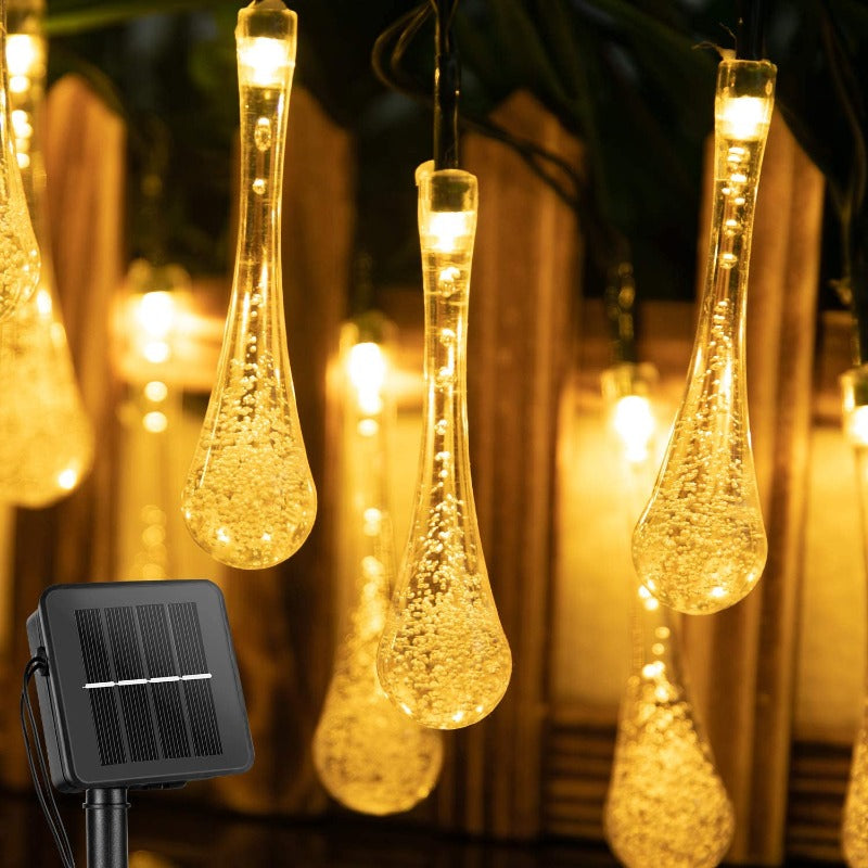 The Water Drops Solar String Lights-Sparklie Lights