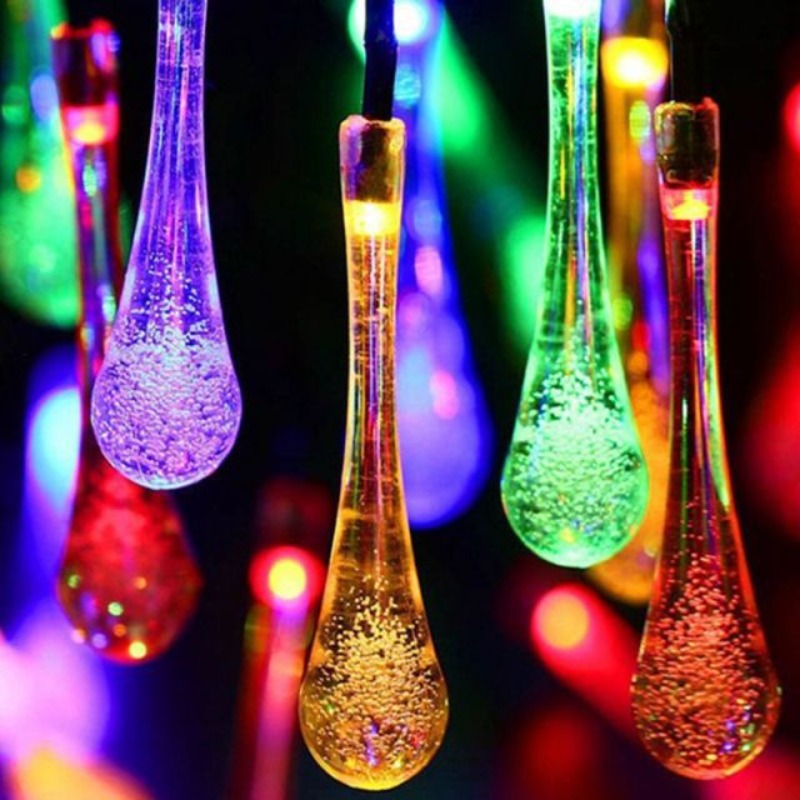 The Water Drops Solar String Lights-Sparklie Lights