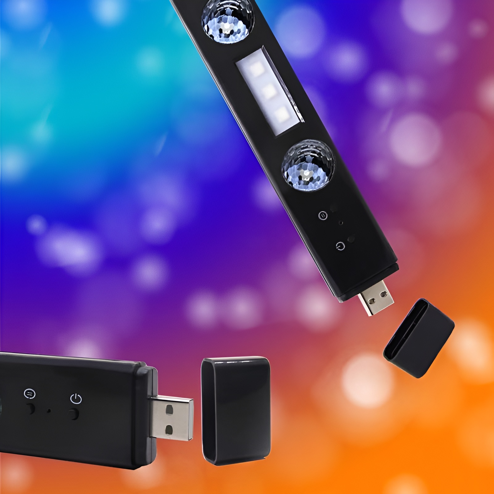  Wireless USB Rechargeable Ambient LED Lights For Car Decor