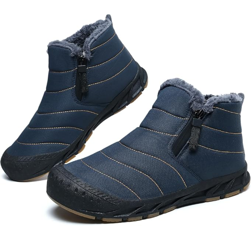 Waterproof Winter Snow Boots With Zipper And Fur Lining
