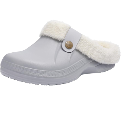 Waterproof Fur Lined Clogs With Memory Foam Cushioning