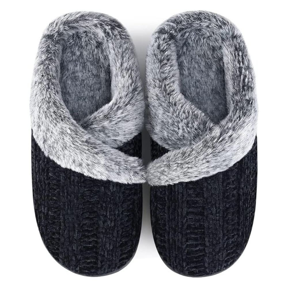 Plush Memory Foam Slippers With Non Skid Sole