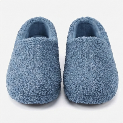 Womens Fuzzy Curly Fur Foam Loafer Slippers