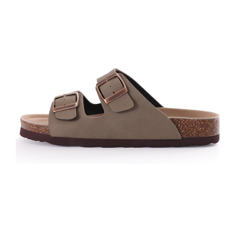 Cork Footbed Sandals With Adjustable Buckle And Non Slip Sole