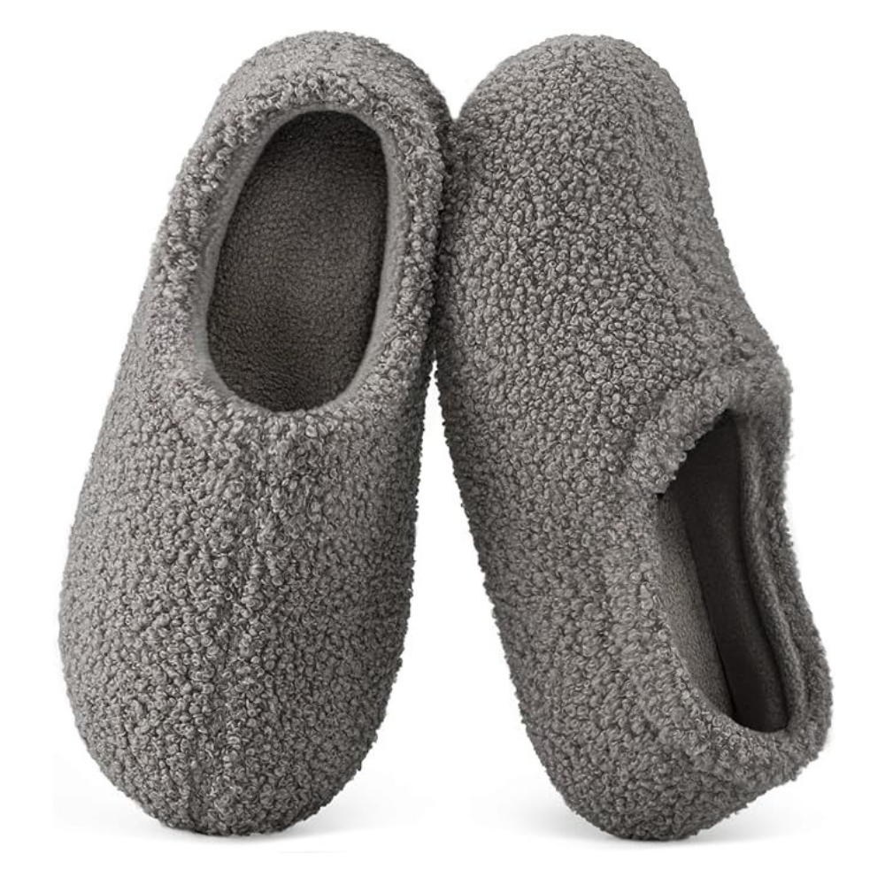 Womens Fuzzy Curly Fur Foam Loafer Slippers