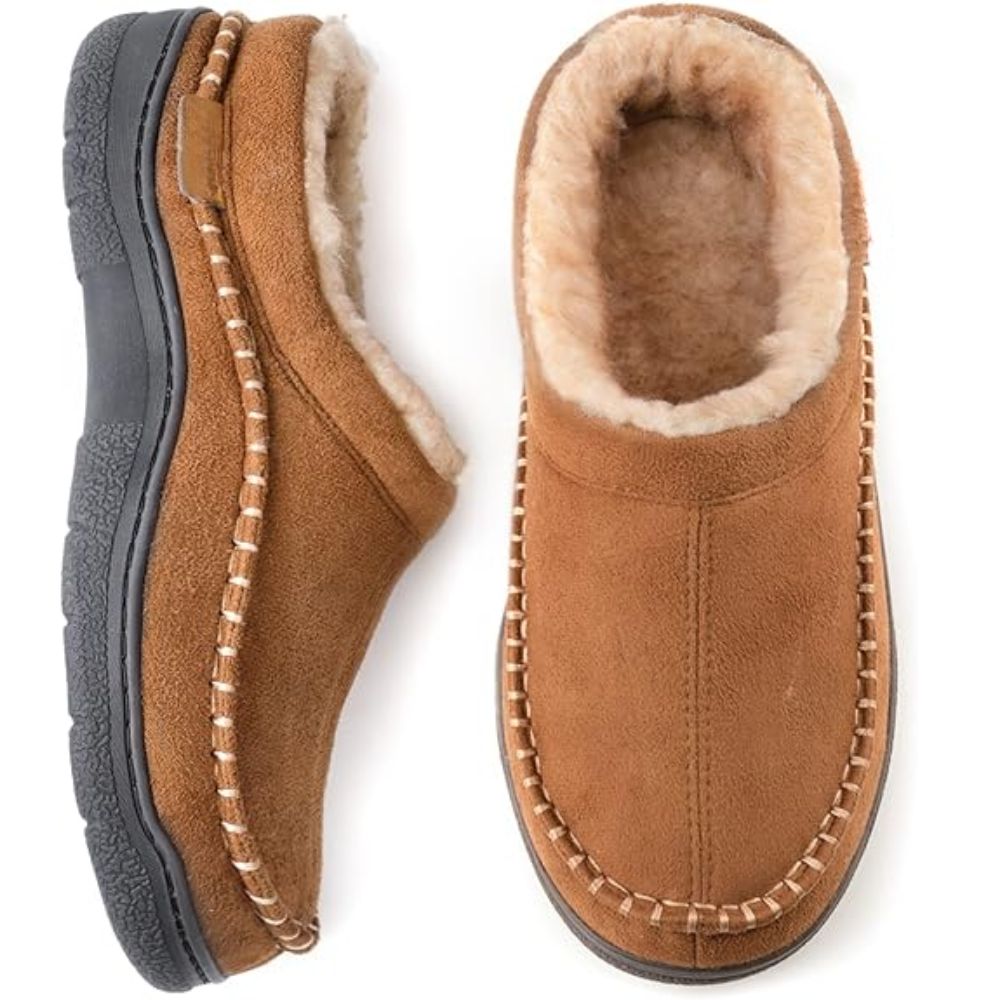 Men's Moccasin Slippers Memory Foam House Shoes