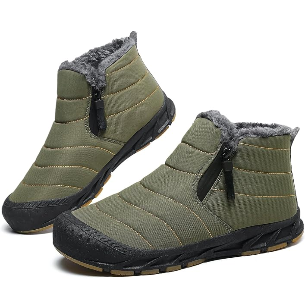 Waterproof Winter Snow Boots With Zipper And Fur Lining