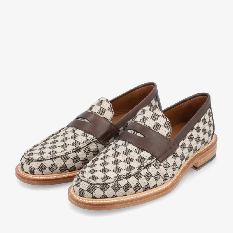 Check Canvas And Leather Blake Stitch Loafer