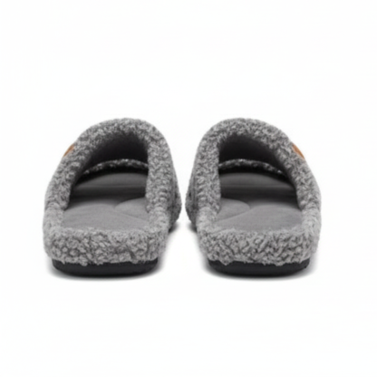Womens Fuzzy Open Slippers