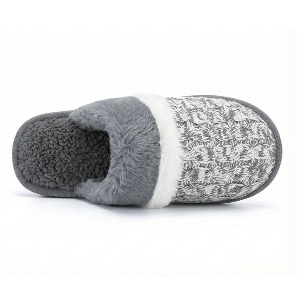 Fleece Lined Cozy Slippers With Anti Slip Rubber Sole