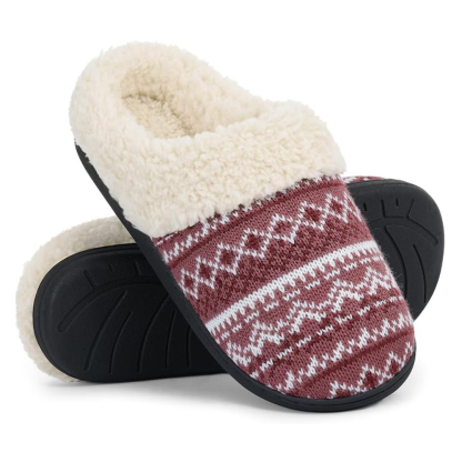 Women Wool Like Lined Chenille Slippers