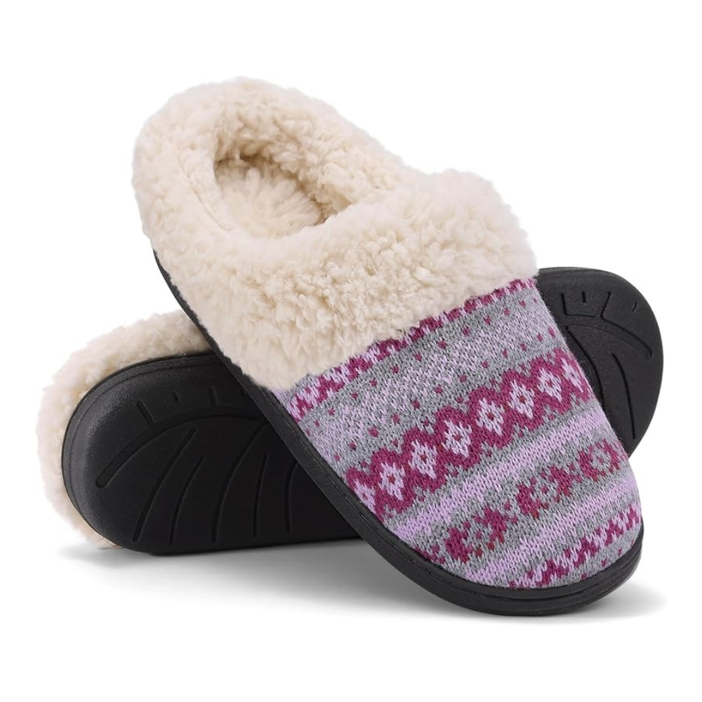Women Wool Like Lined Chenille Slippers