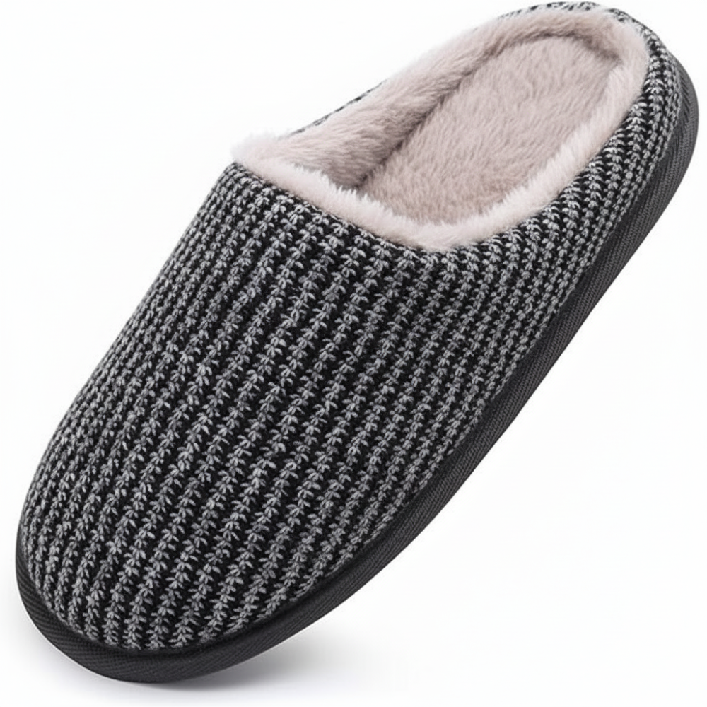 Mens Cozy Memory Foam scuff Slippers Slip On Warm House Shoes Indoor/Outdoor With Best Arch Support