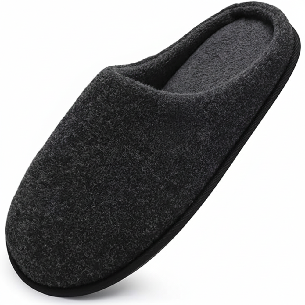 Warm Slip On Slippers With Memory Foam Cushion