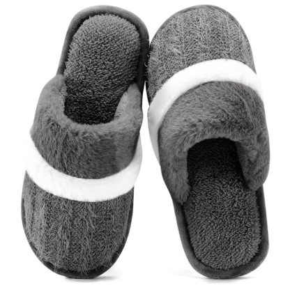 Fuzzy Slippers For Women With Memory Foam And Anti Skid Sole