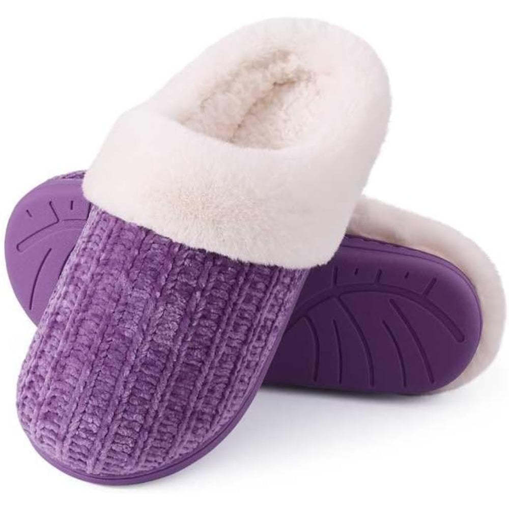 Knitted House Sandals With Memory Foam And Plush Lining