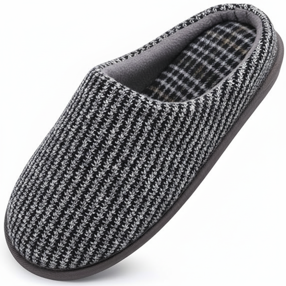 Mens Cozy Memory Foam scuff Slippers Slip On Warm House Shoes Indoor/Outdoor With Best Arch Support