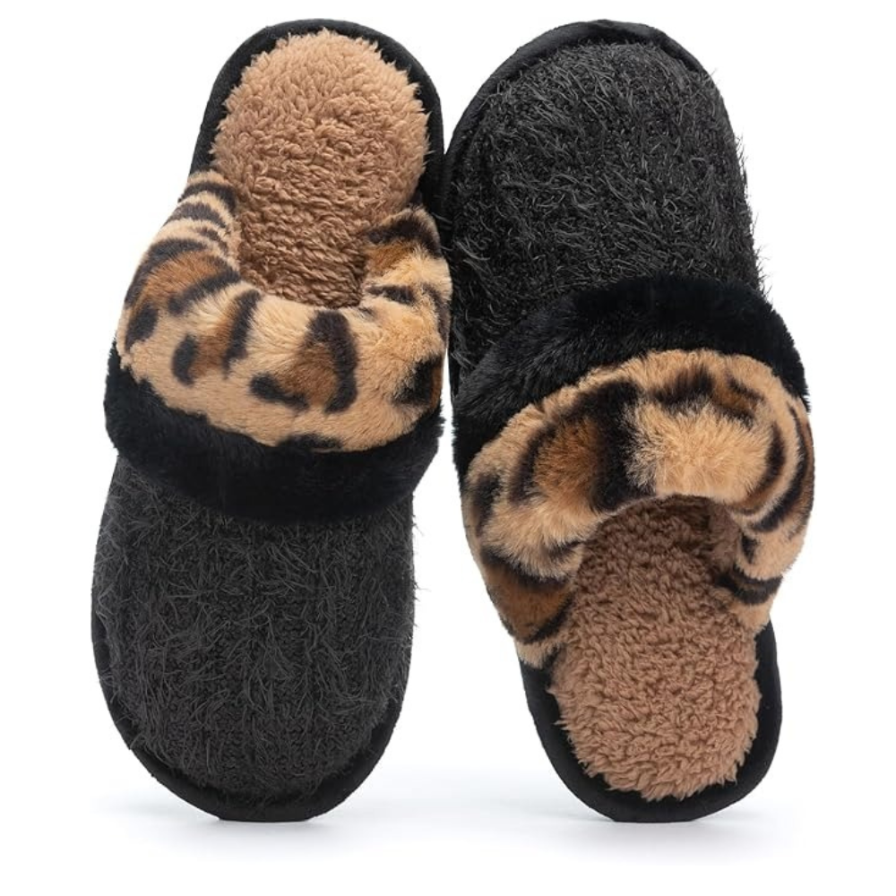 Fuzzy Slippers For Women With Memory Foam And Anti Skid Sole