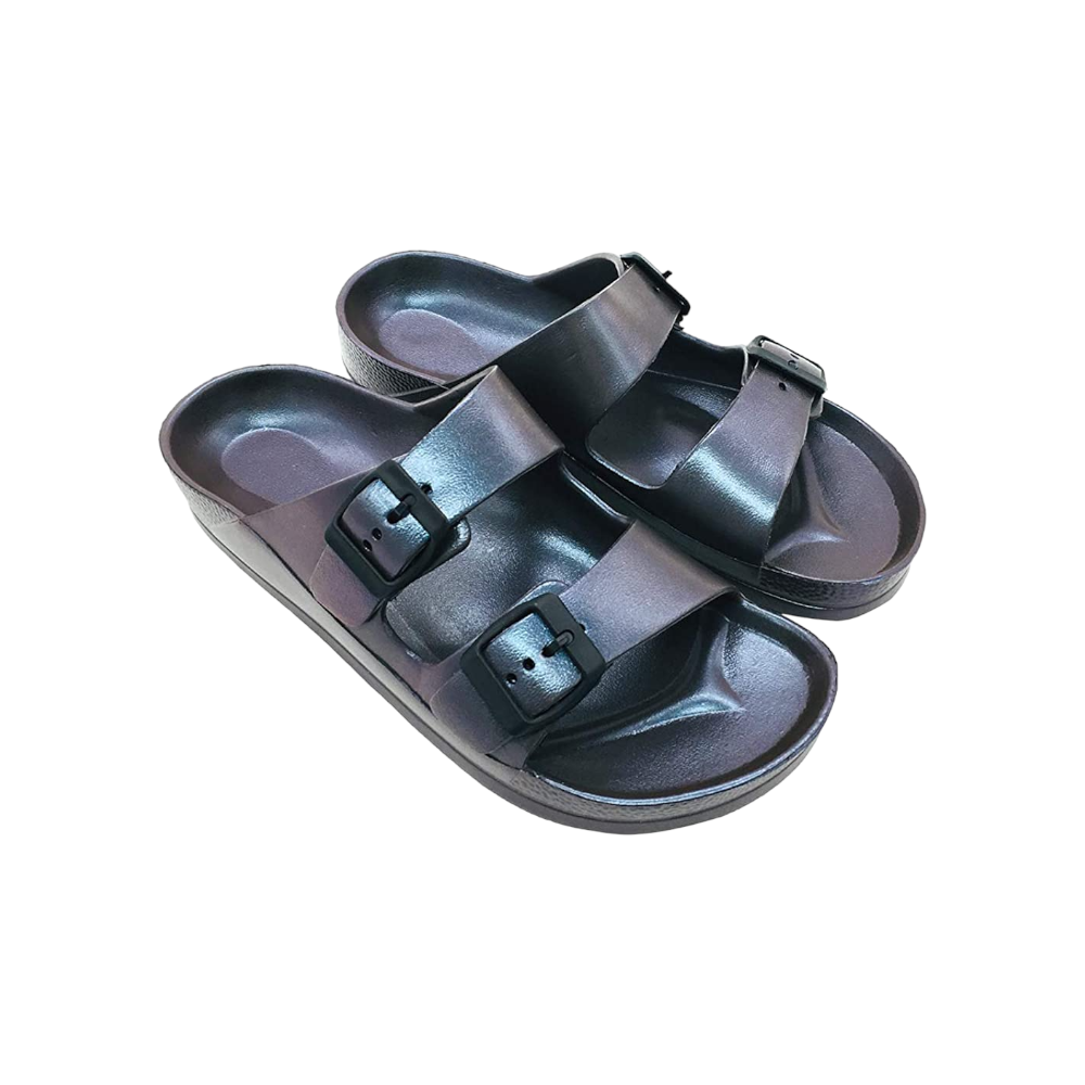 Adjustable Double Buckle Flat Sandals