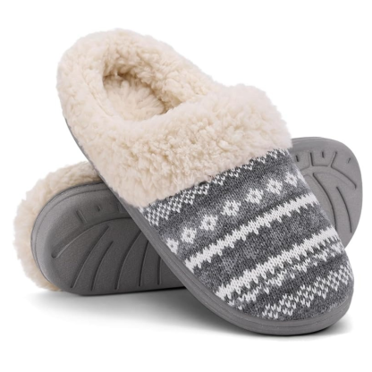 Women Wool Like Lined Chenille Slippers