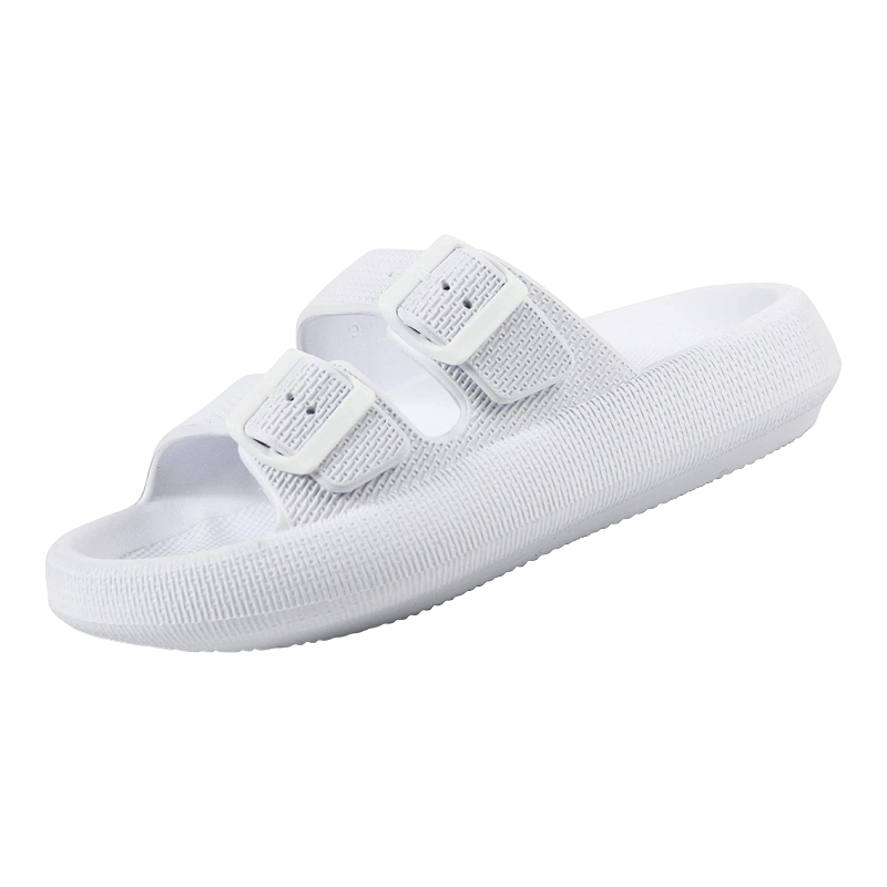 Double Buckle Adjustable Slides For Women