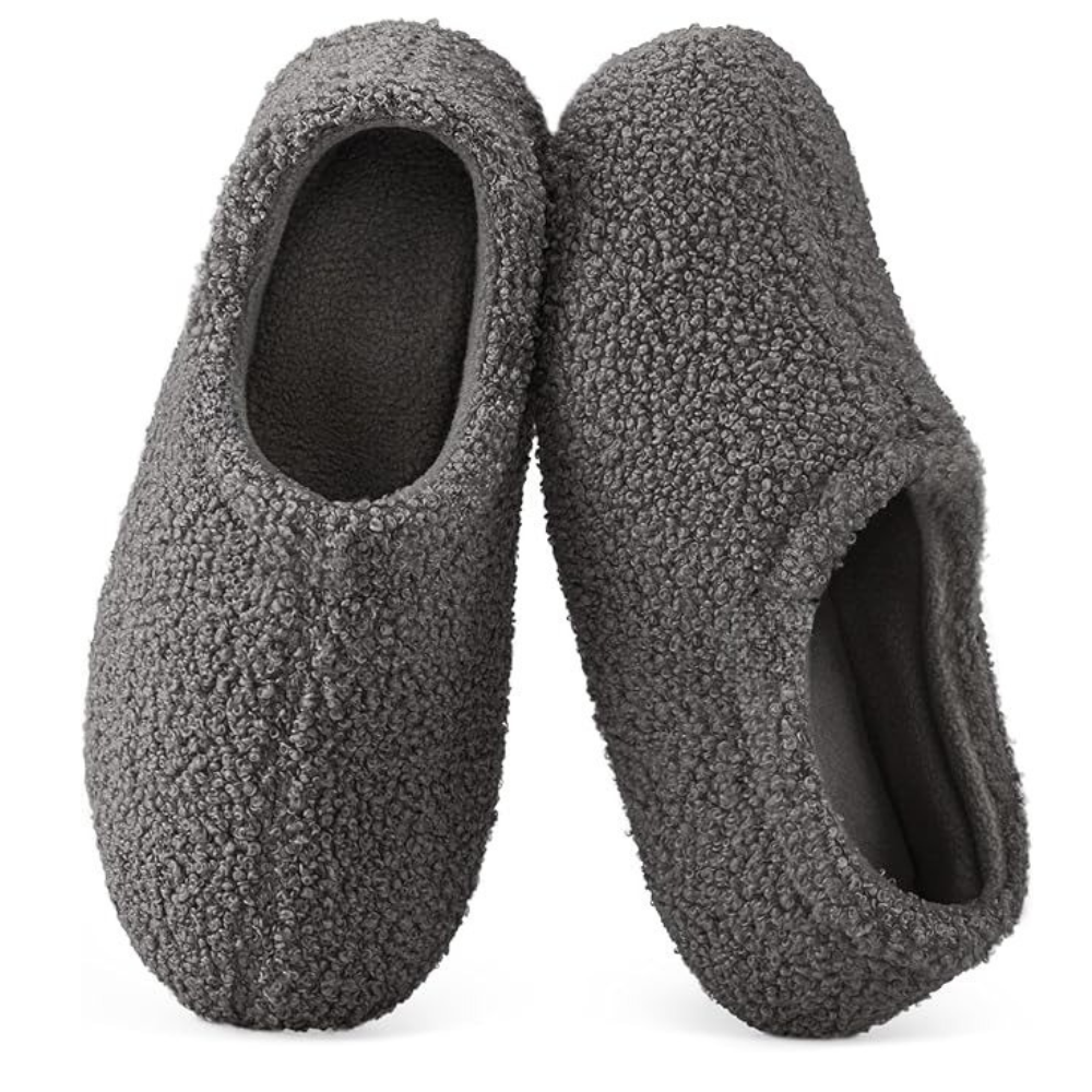 Womens Fuzzy Curly Fur Foam Loafer Slippers